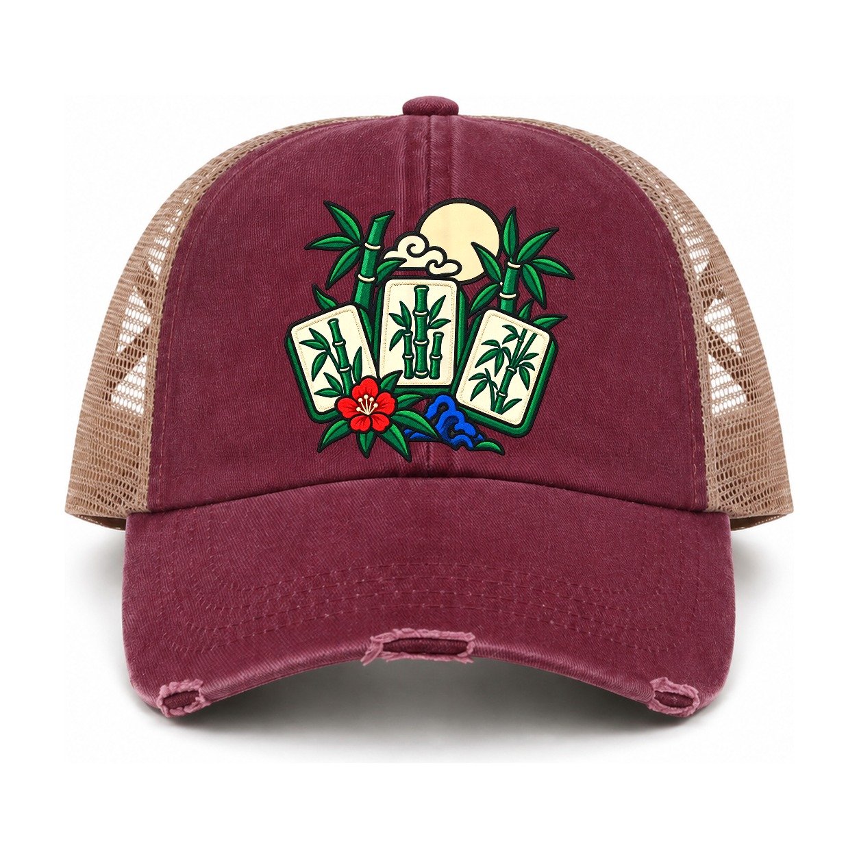 Burgundy-Khaki — front view