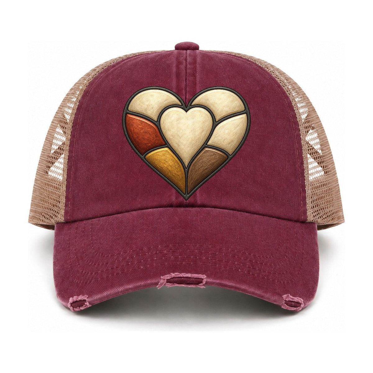Burgundy-Khaki — front view