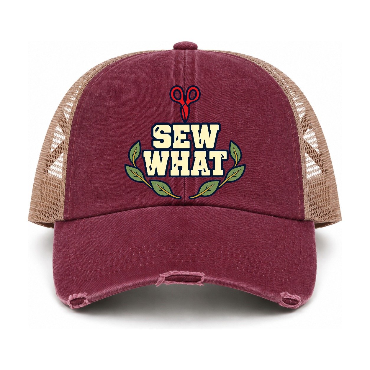 Burgundy-Khaki — front view