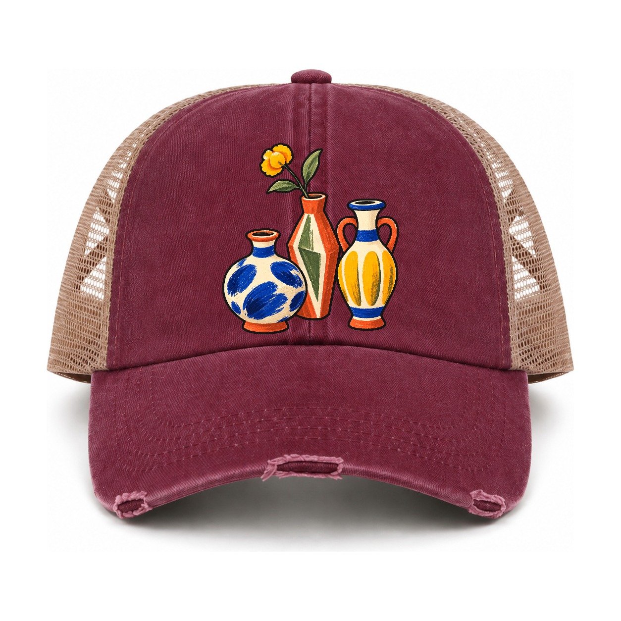 Burgundy-Khaki — front view