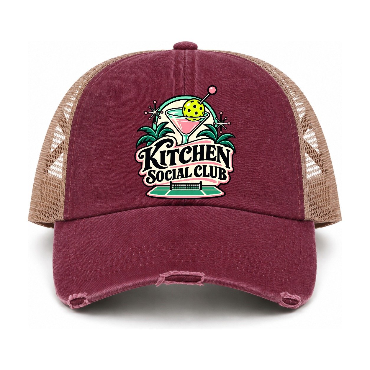 Burgundy-Khaki — front view
