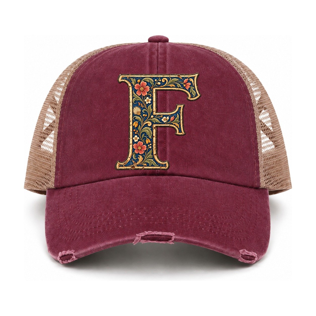 Burgundy-Khaki — front view