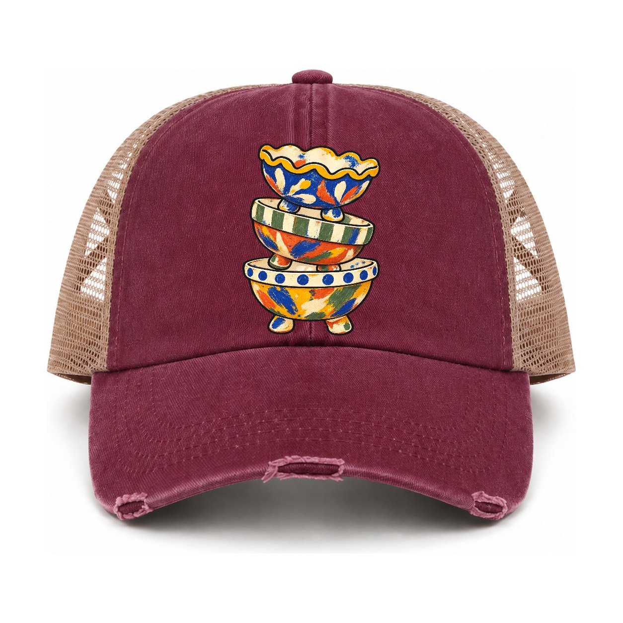 Burgundy-Khaki — front view