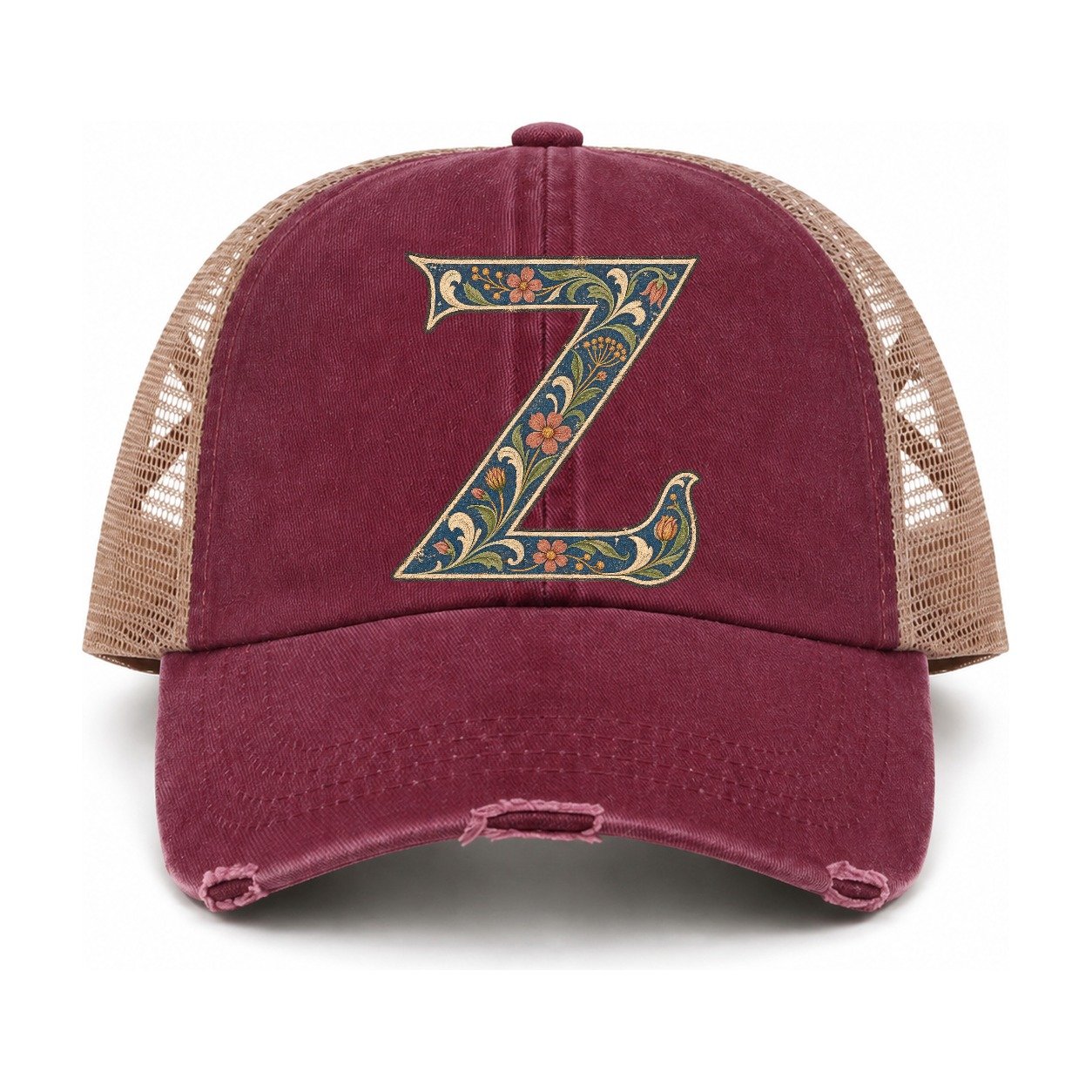 Burgundy-Khaki — front view