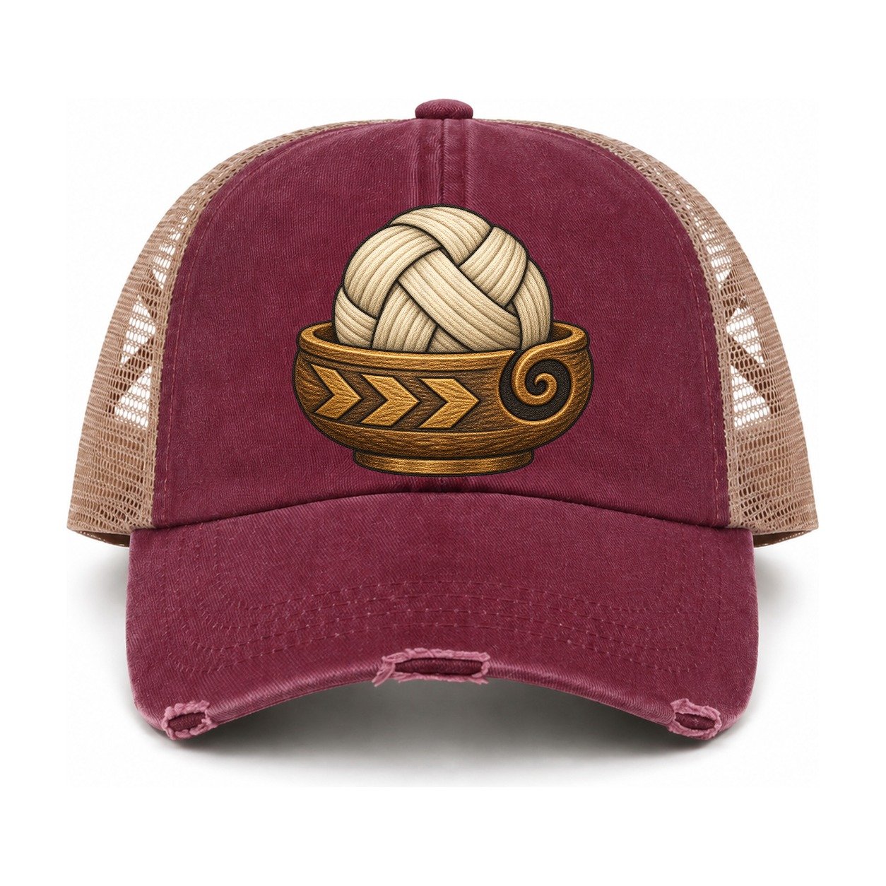 Burgundy-Khaki — front view