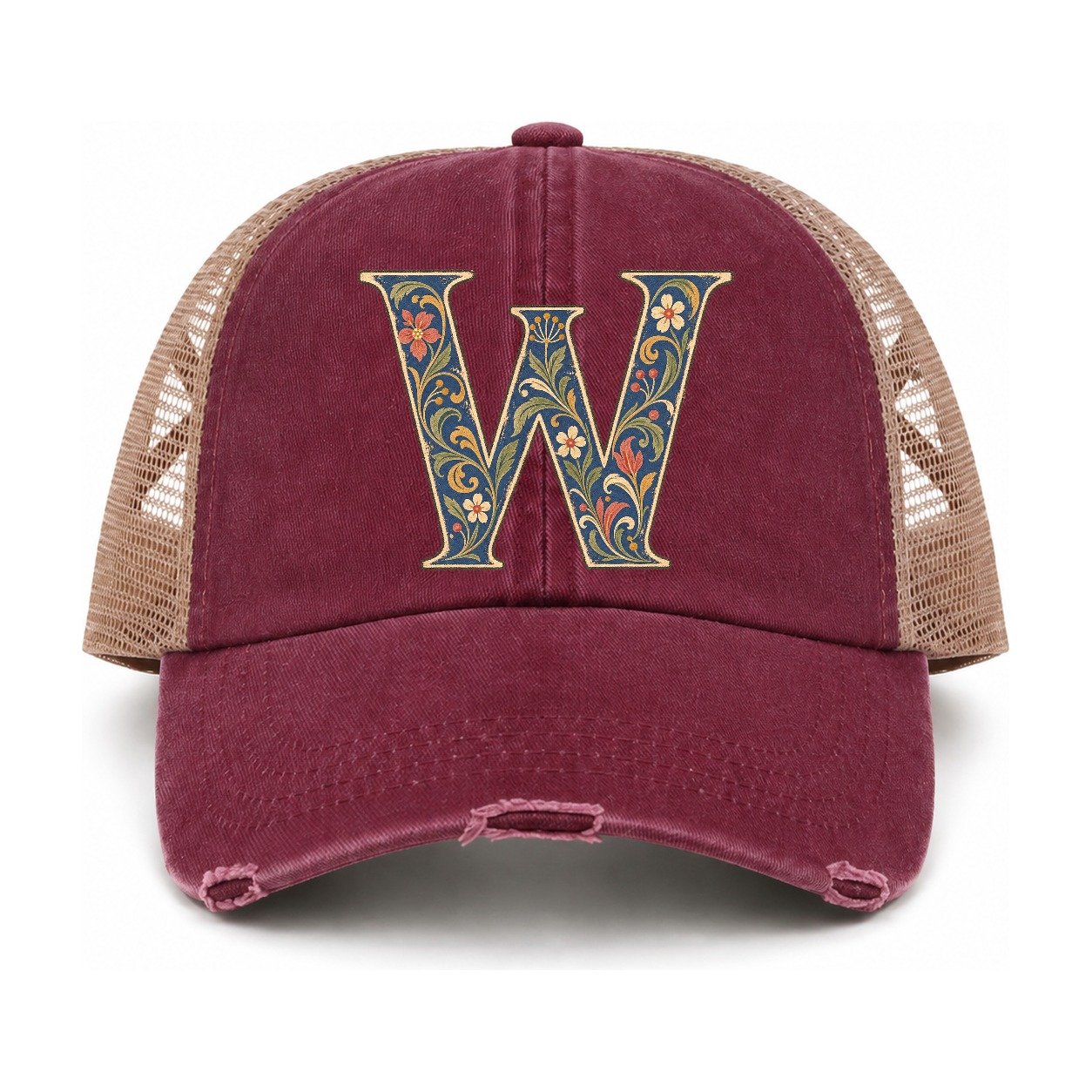 Burgundy-Khaki — front view