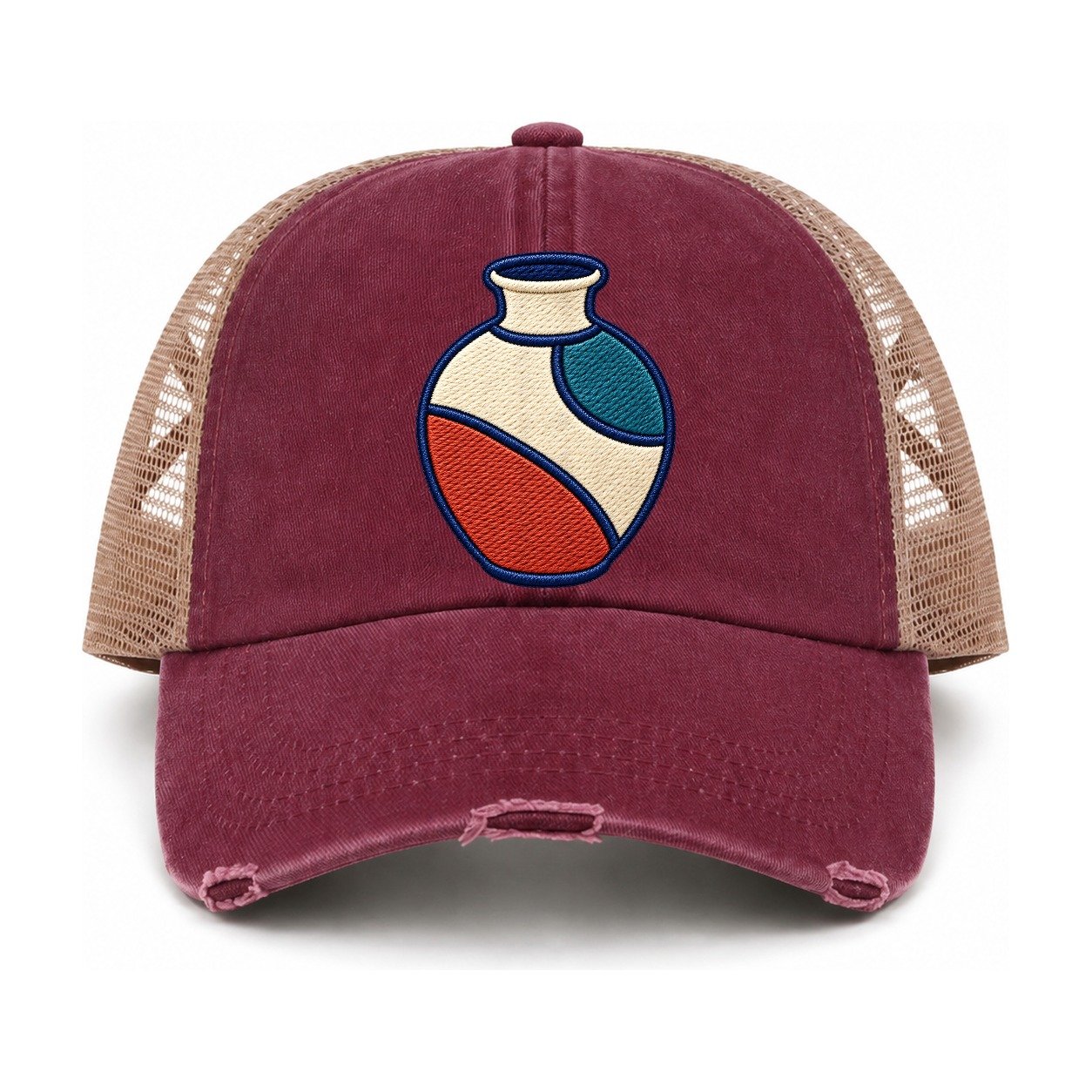 Burgundy-Khaki — front view