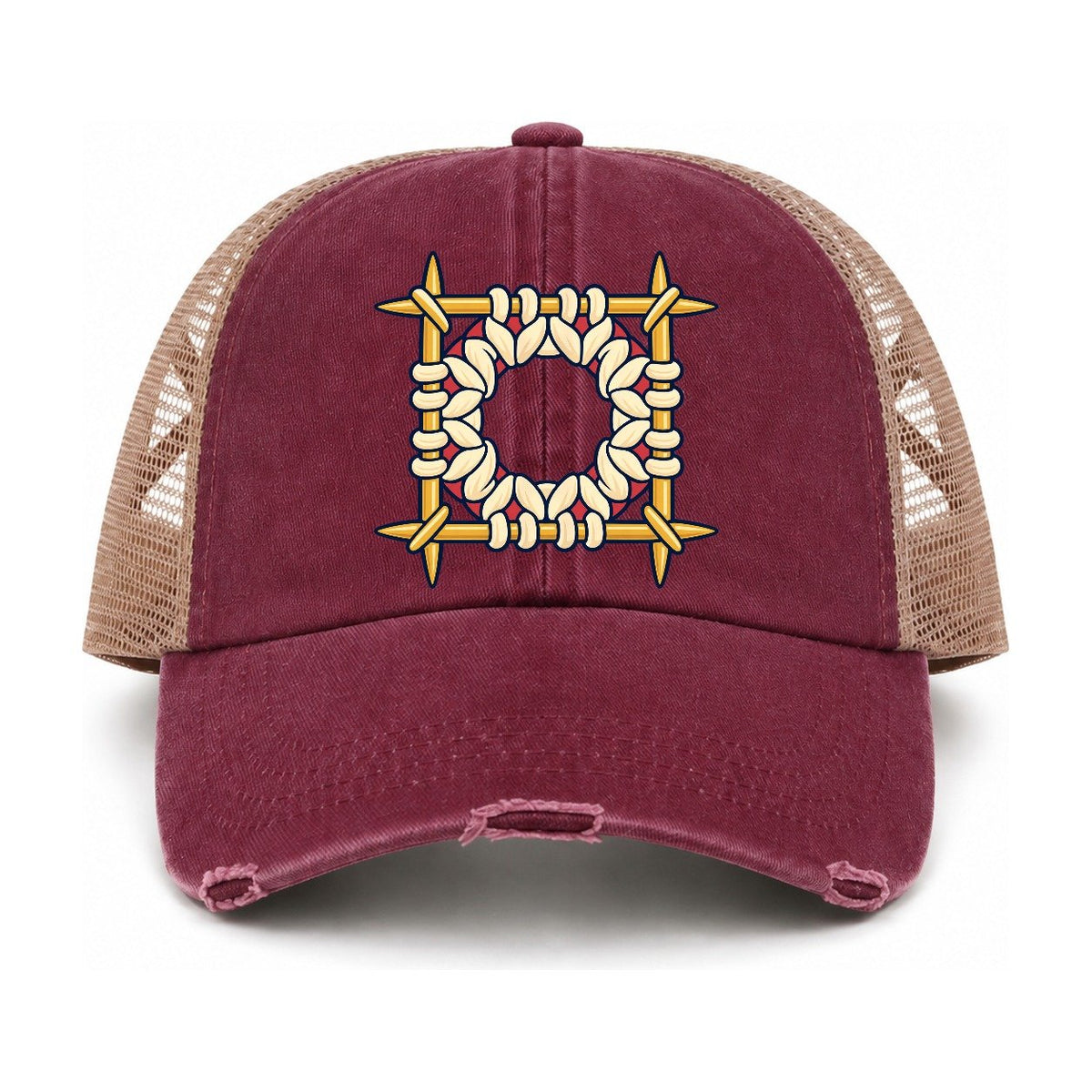 Burgundy-Khaki — front view