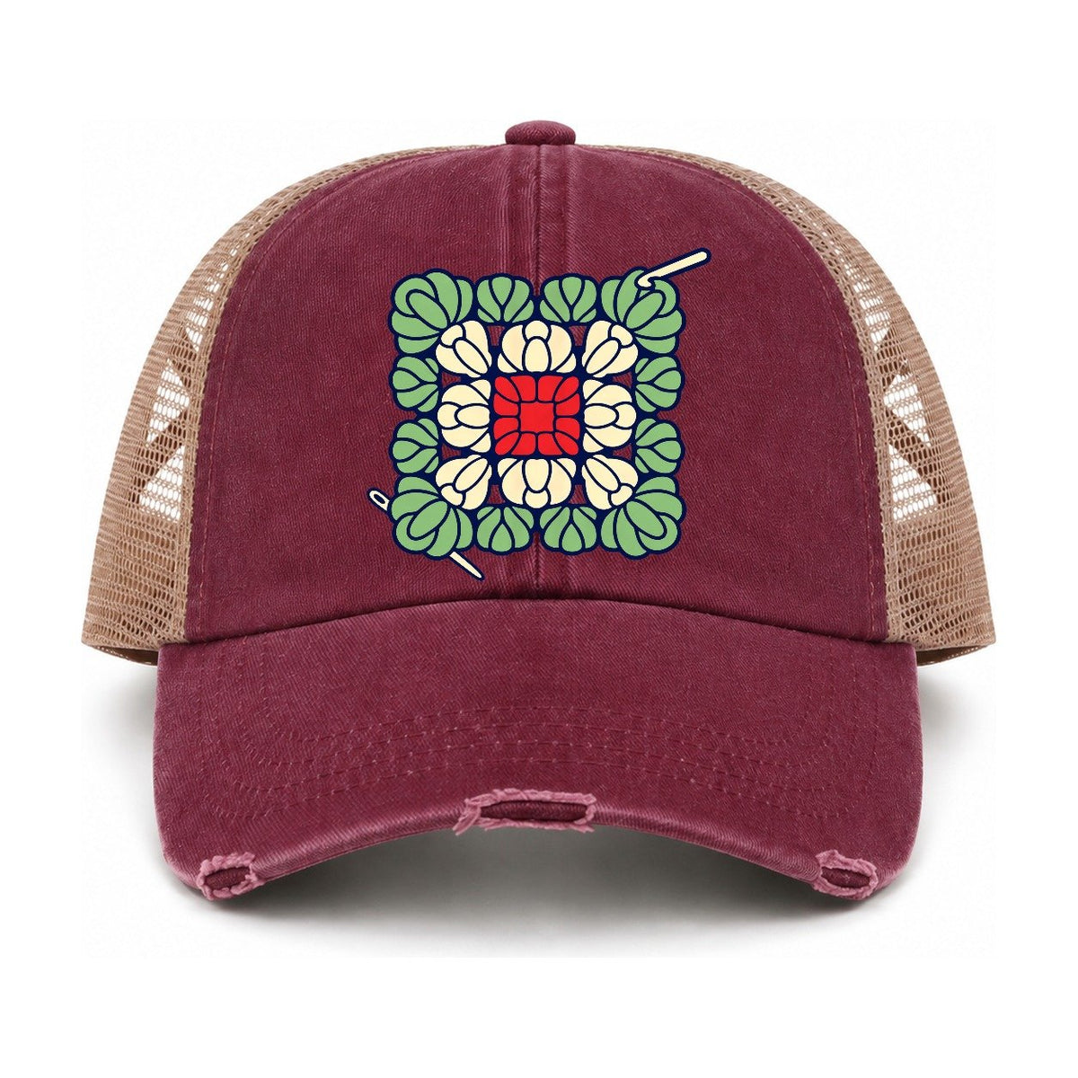Burgundy-Khaki — front view