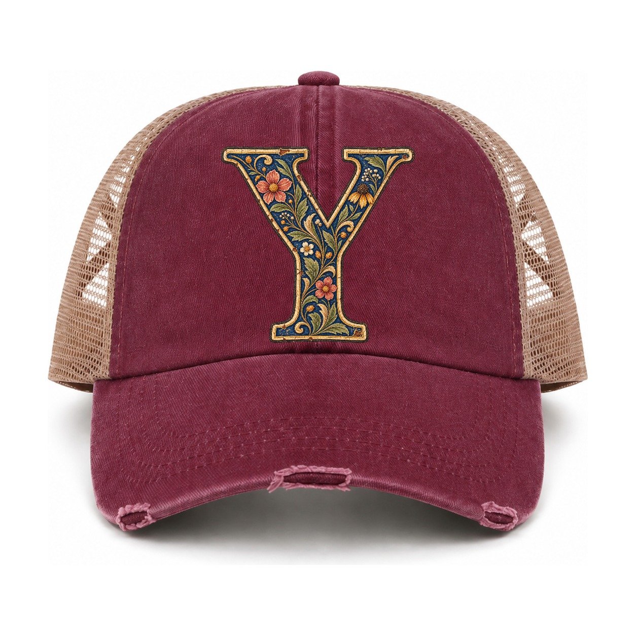 Burgundy-Khaki — front view