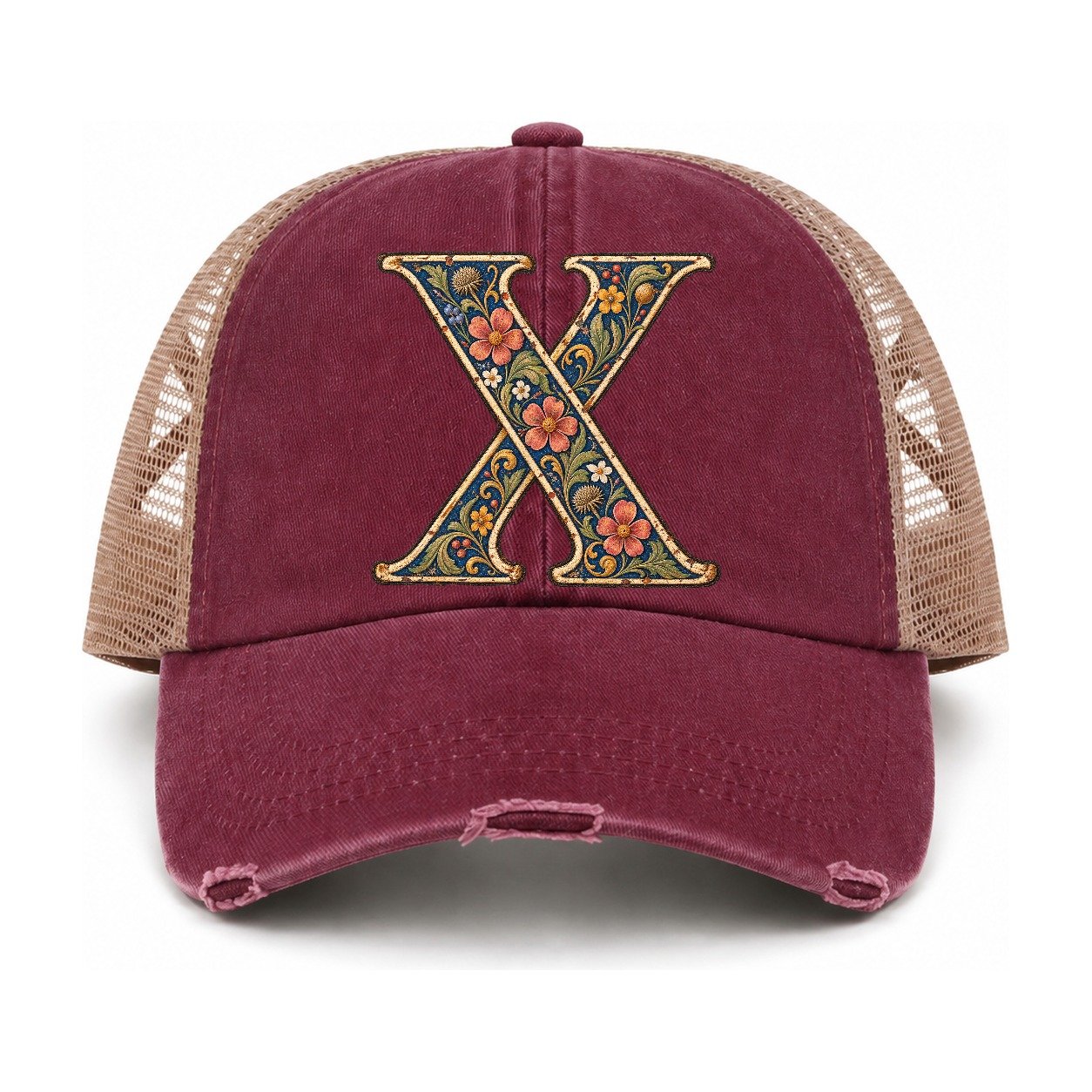 Burgundy-Khaki — front view