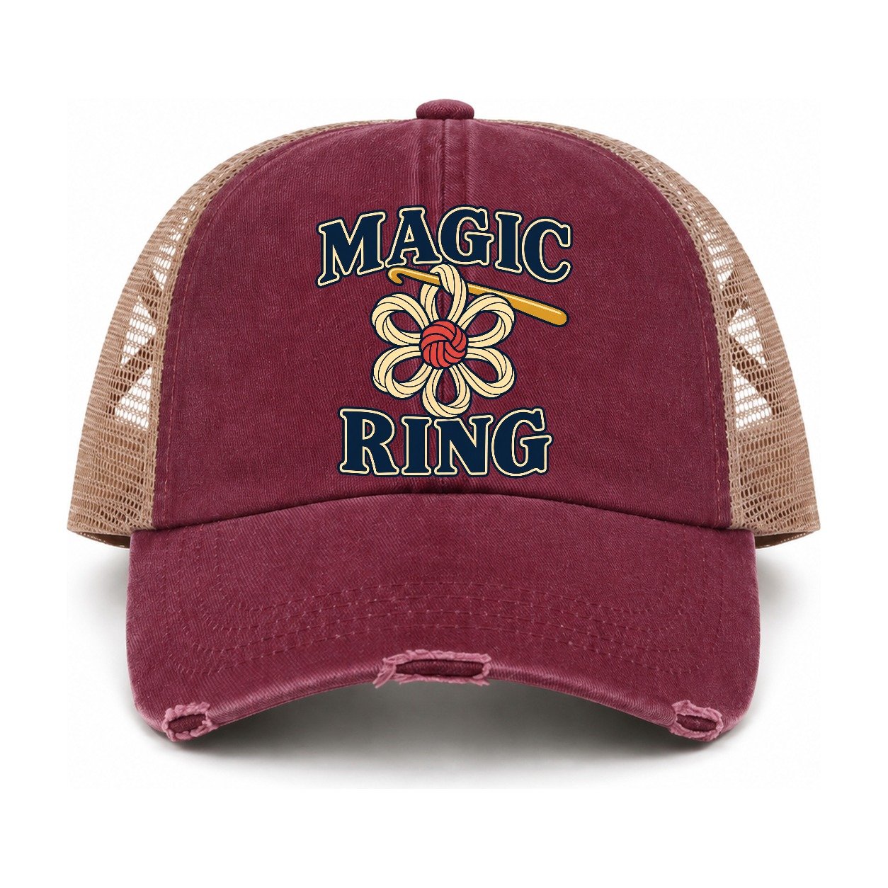 Burgundy-Khaki — front view