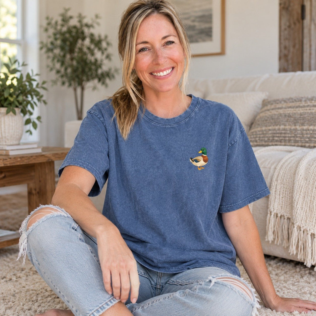 Washed Blue — worn by a model