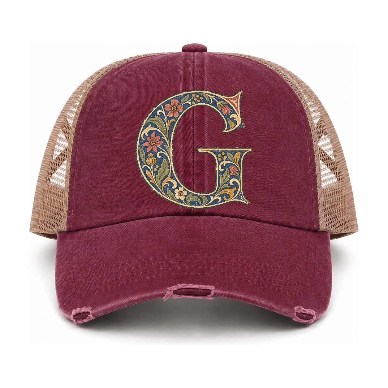 Burgundy-Khaki — front view