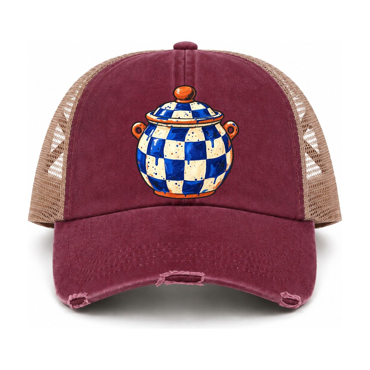 Burgundy-Khaki — front view