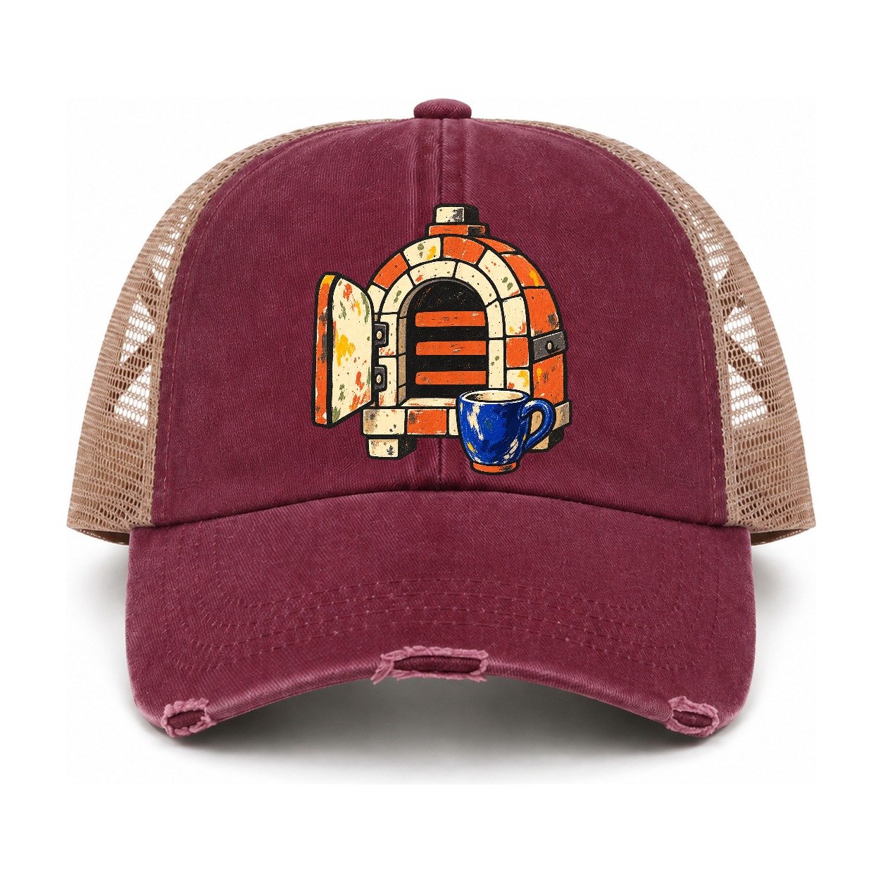 Burgundy-Khaki — front view