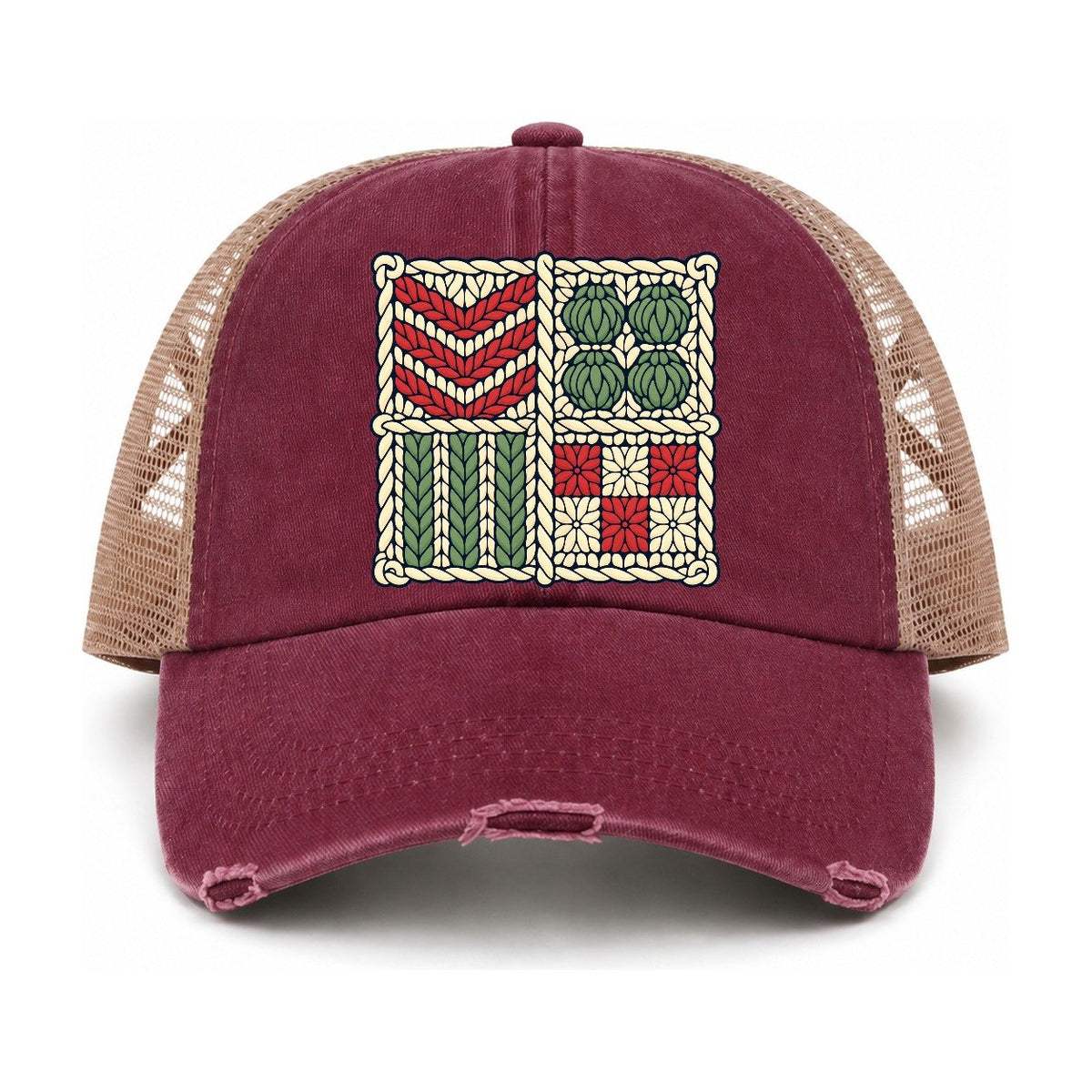Burgundy-Khaki — front view