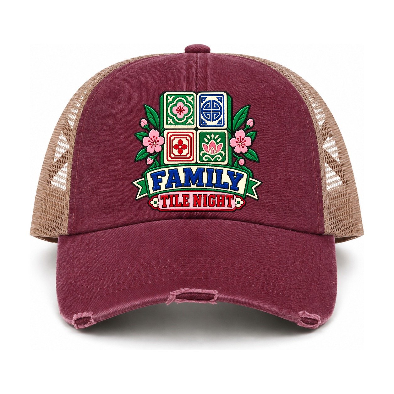 Burgundy-Khaki — front view