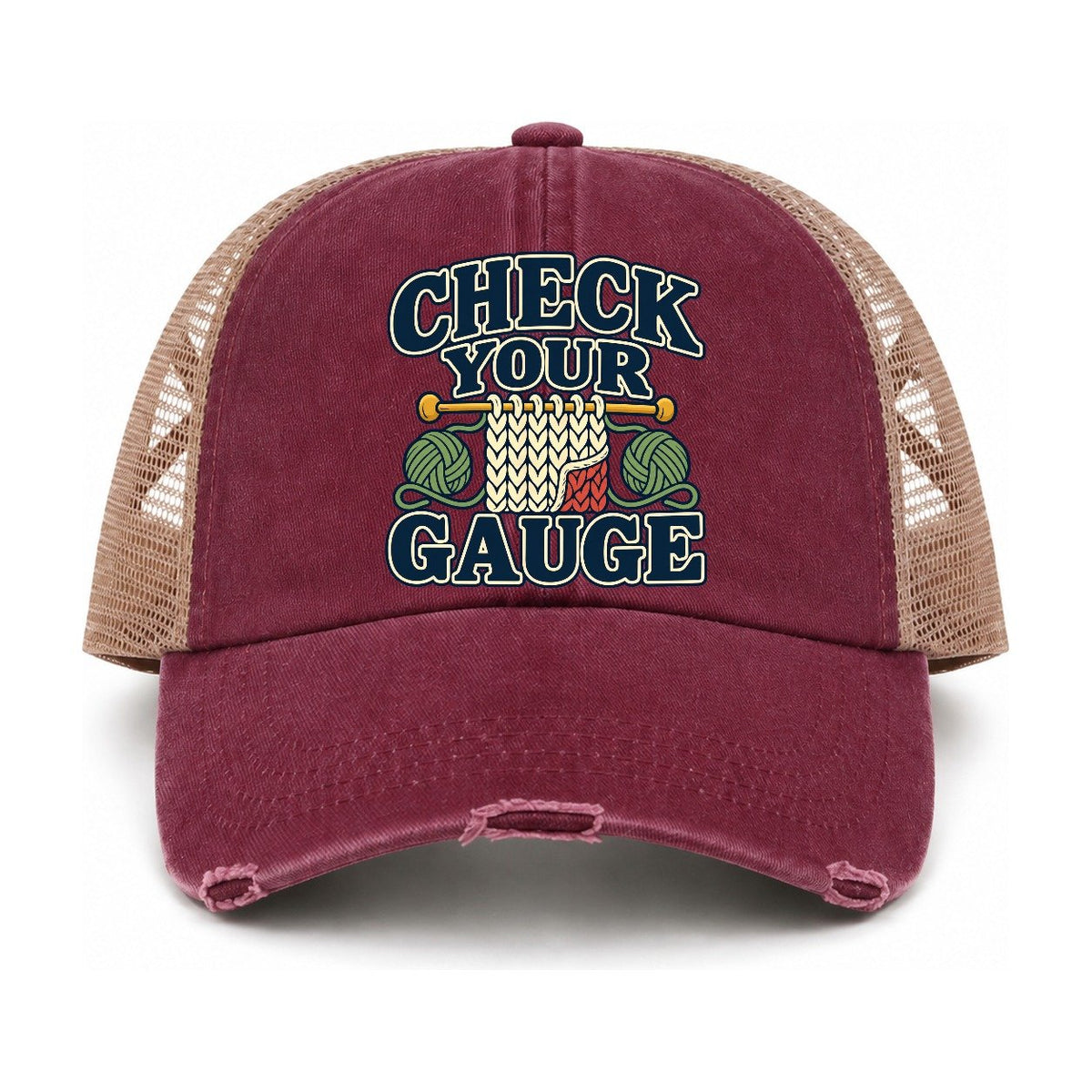 Burgundy-Khaki — front view