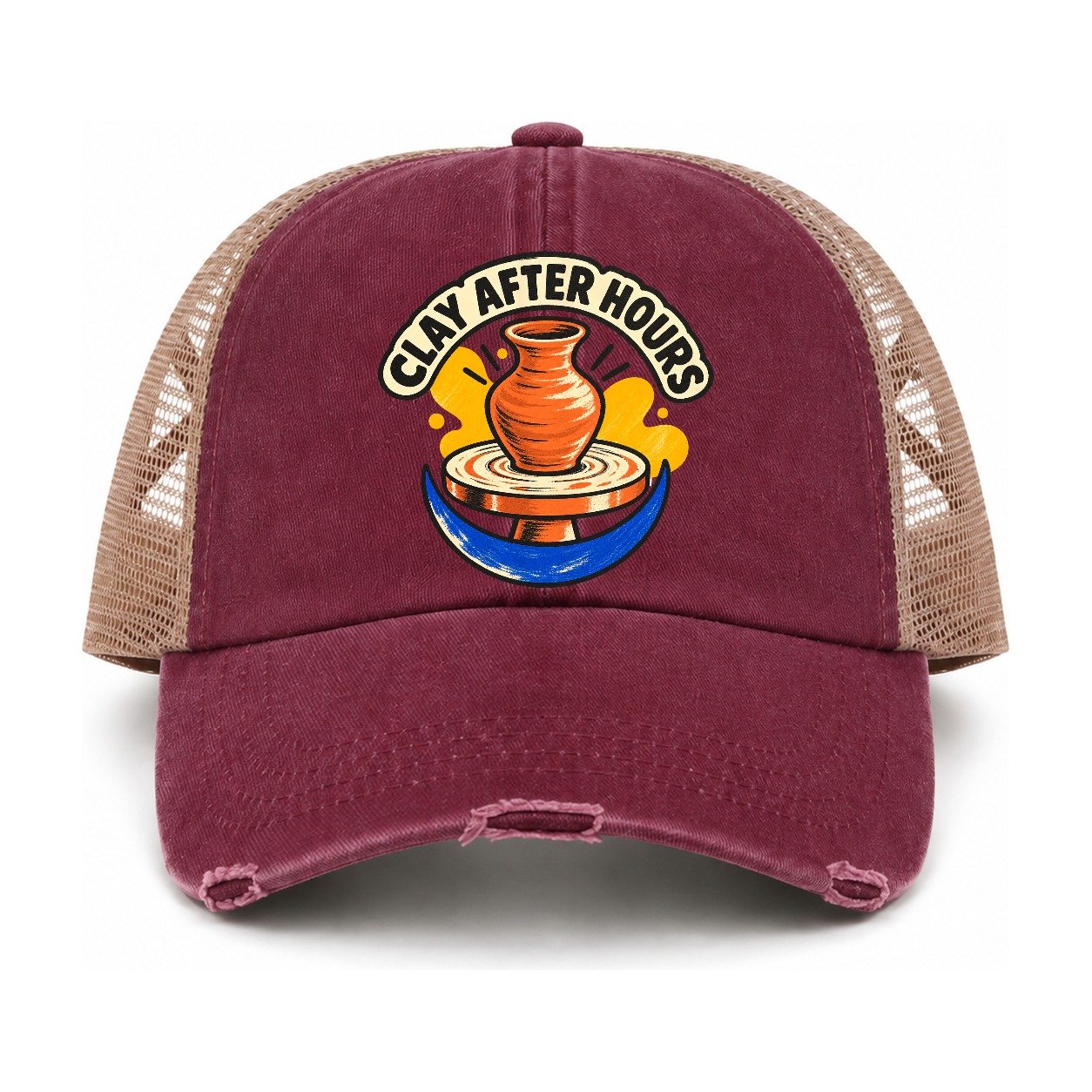 Burgundy-Khaki — front view