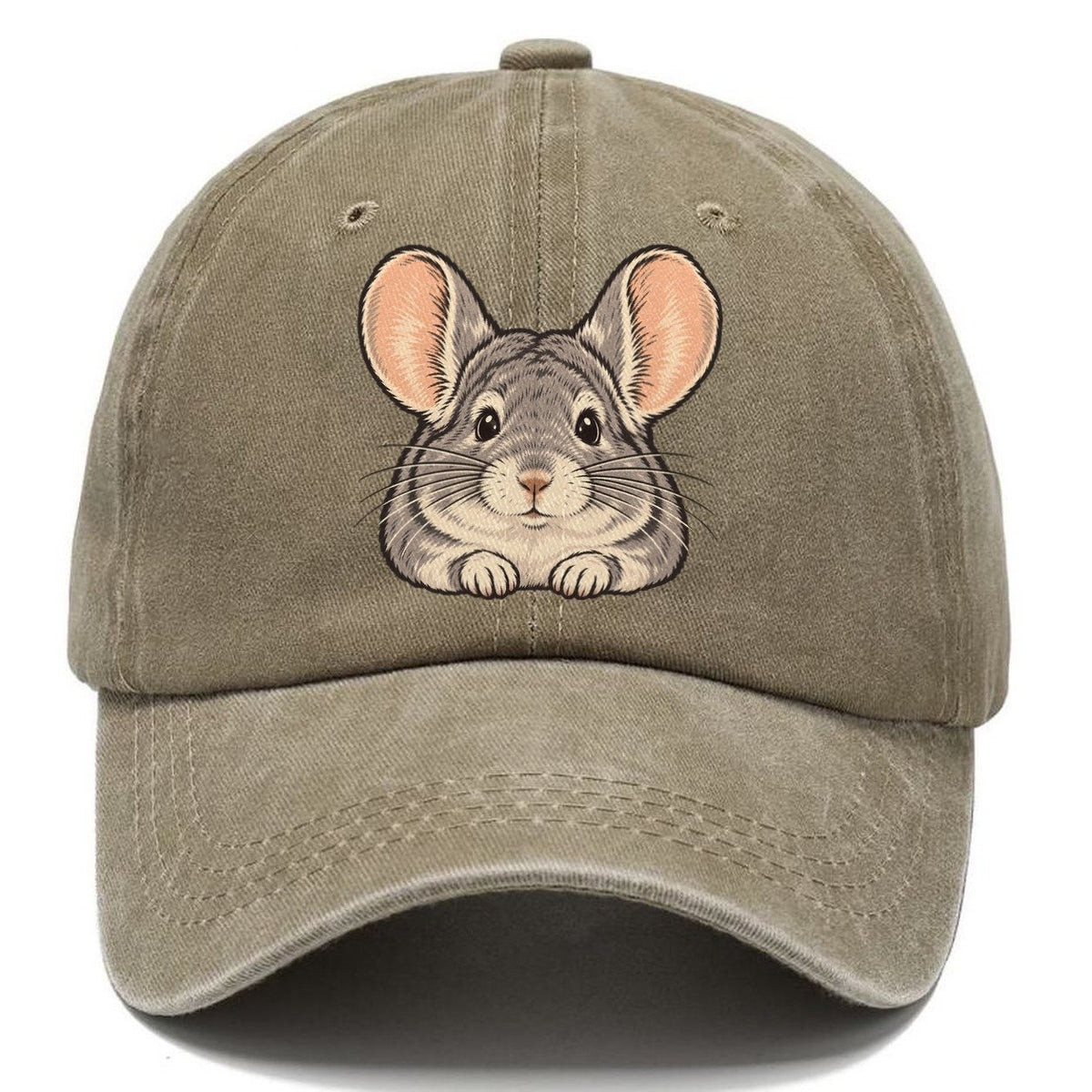Chinchilla Big Ears Small Pet Logos Classic Cap – Warm Sand