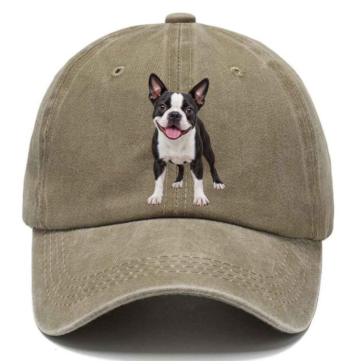 Boston Terrier Standing Top Breeds Classic Cap – Warm Sand
