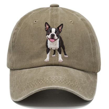 Boston Terrier Standing Top Breeds Classic Cap – Warm Sand