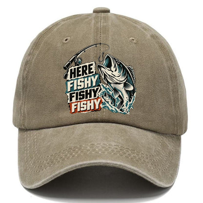 Here Fishy Fishy Fishy Bass Classic Cap – Warm Sand
