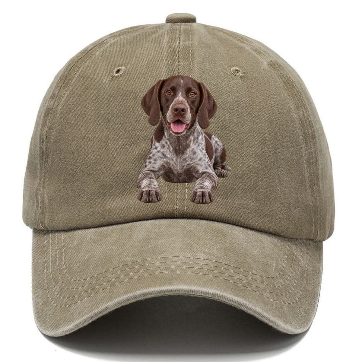 German Shorthaired Pointer Lying Down Top Breeds Classic Cap – Warm Sand