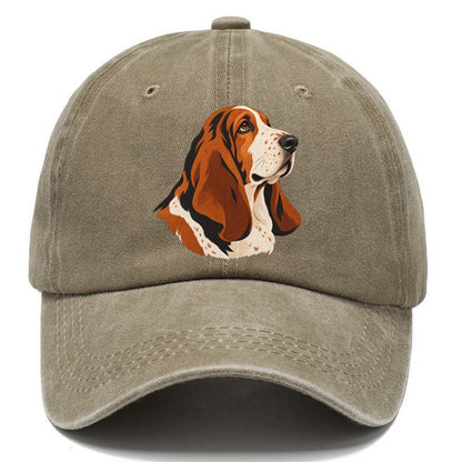 Basset Hound Portrait Classic Cap – Warm Sand