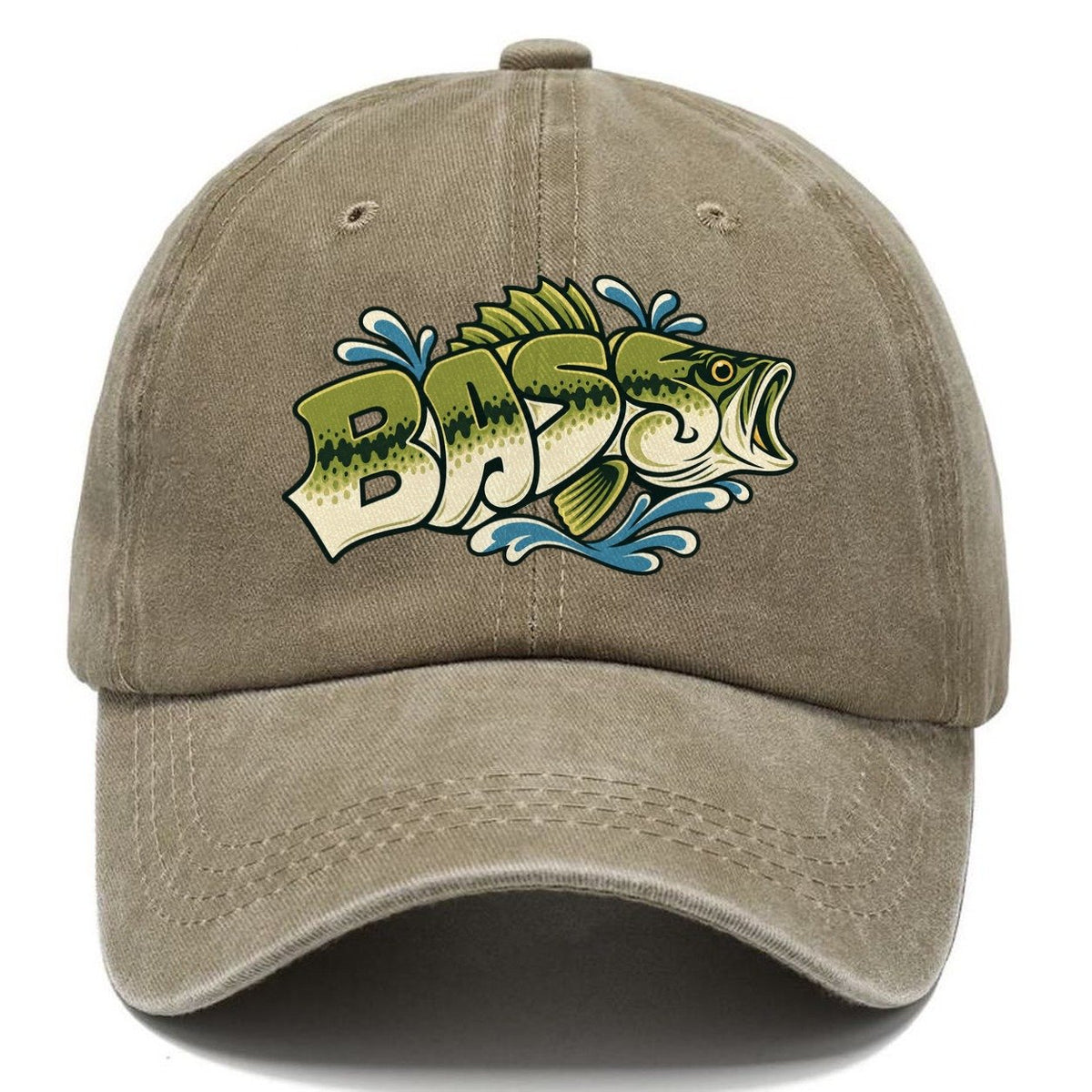 Bass Fish Lettering Classic Cap – Warm Sand
