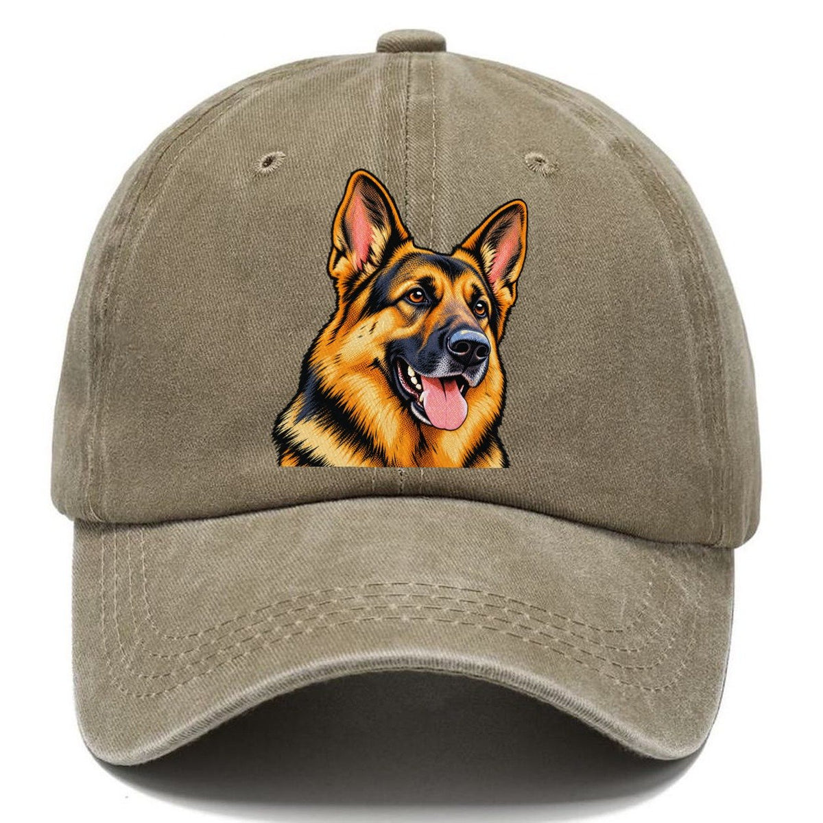 German Shepherd Portrait Classic Cap – Warm Sand