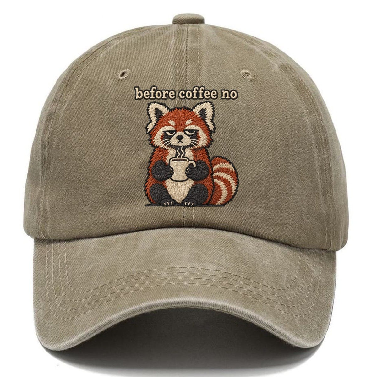 Before Coffee No Strongly Worded Classic Cap – Warm Sand