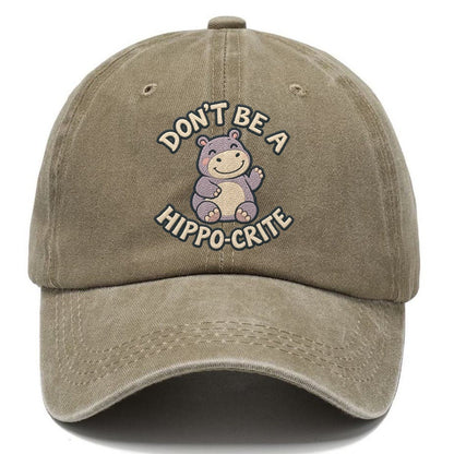 Hippo Animal Puns Classic Cap – Warm Sand