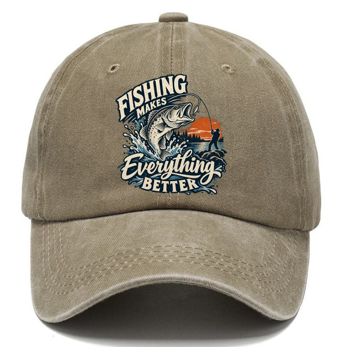 Fishing Makes Everything Better Bass Classic Cap – Warm Sand