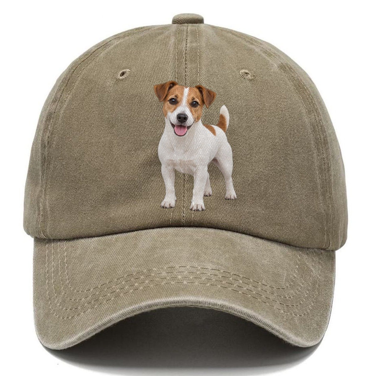Jack Russell Terrier Standing Top Breeds Classic Cap – Warm Sand
