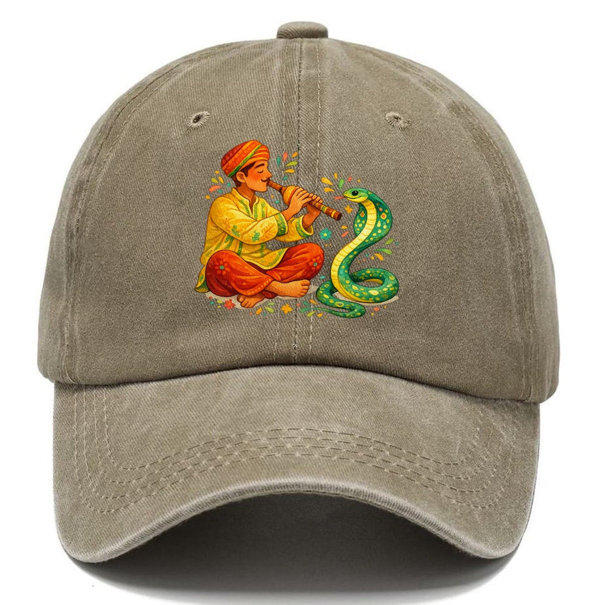 Snake Charmer Playing Flute Classic Cap – Warm Sand