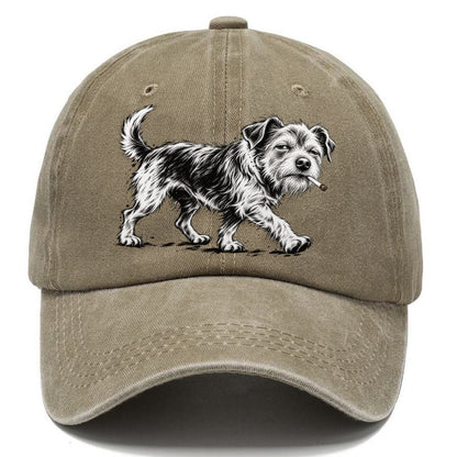 Scruffy Dog with Cigarette Classic Cap – Warm Sand