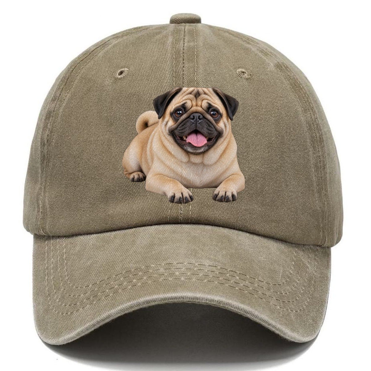 Pug Lying Down Top Breeds Classic Cap – Warm Sand