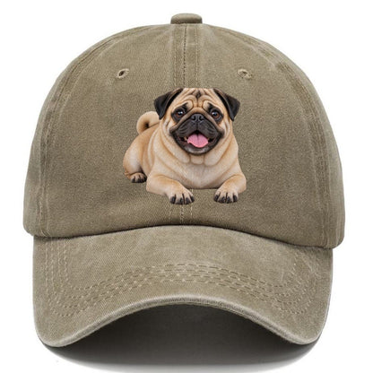 Pug Lying Down Top Breeds Classic Cap – Warm Sand