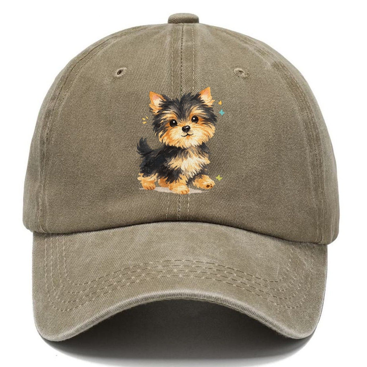 Yorkie Puppy with Sparkles Classic Cap – Warm Sand