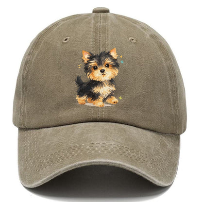 Yorkie Puppy with Sparkles Classic Cap – Warm Sand