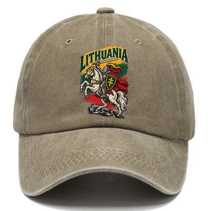 Lithuania Woodcut Badge Classic Cap – Warm Sand