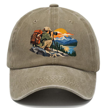 Mountain Sunset Photographer Classic Cap – Warm Sand