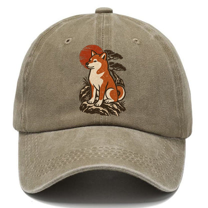 Shiba Inu Red Sun Classic Cap – Warm Sand