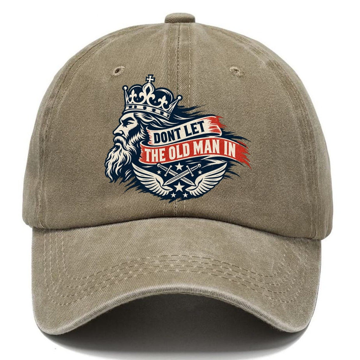 Don't Let The Old Man In Crowned King Classic Cap – Warm Sand