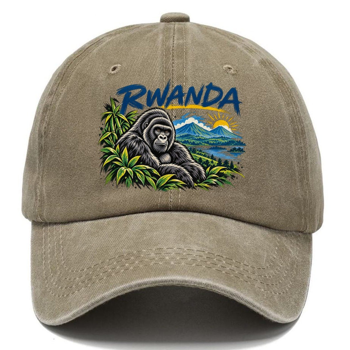 Rwanda Expressive Ink Badge Logo Classic Cap – Warm Sand