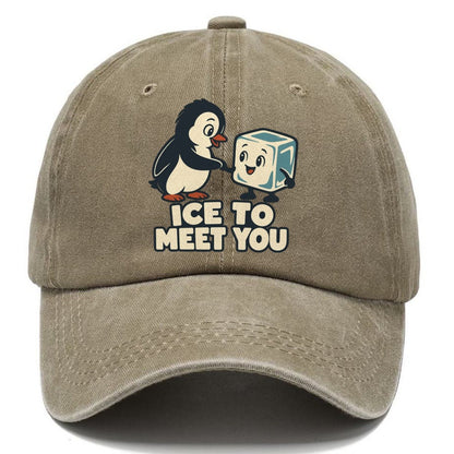 Ice To Meet You Familiar Punchlines Classic Cap – Warm Sand