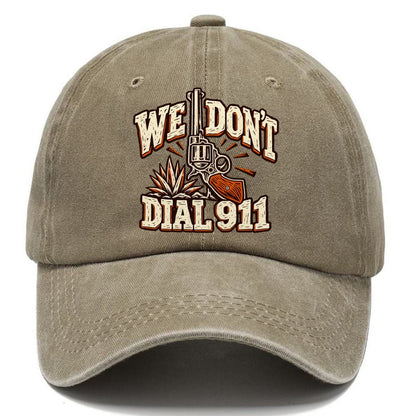 Ranch Linocut We Don't Dial 911 Classic Cap – Warm Sand
