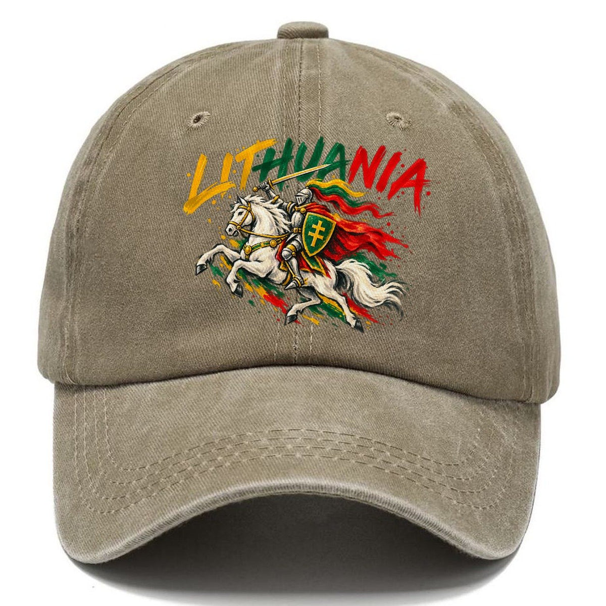 Lithuania Retro Badge Classic Cap – Warm Sand